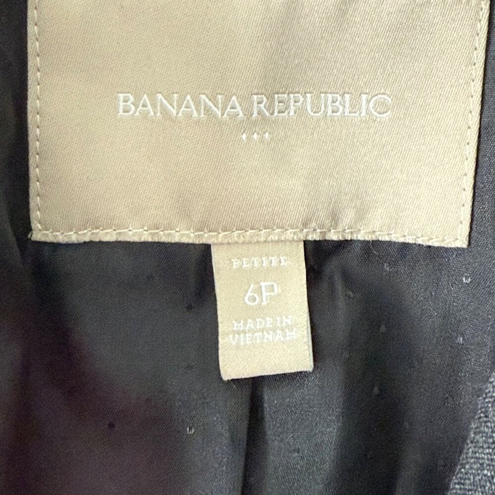 Banana Republic Womens Dark Gray Blazer Jacket 6P Petite Polyester Blend - Picture 4 of 5